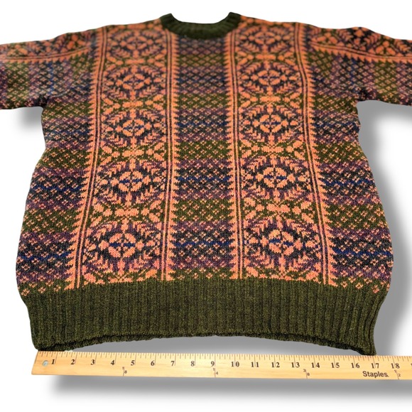 Luichart Woollens Harry Goudie Mens XL Fair Isle Knit Sweater Made in Scotland - Picture 4 of 8